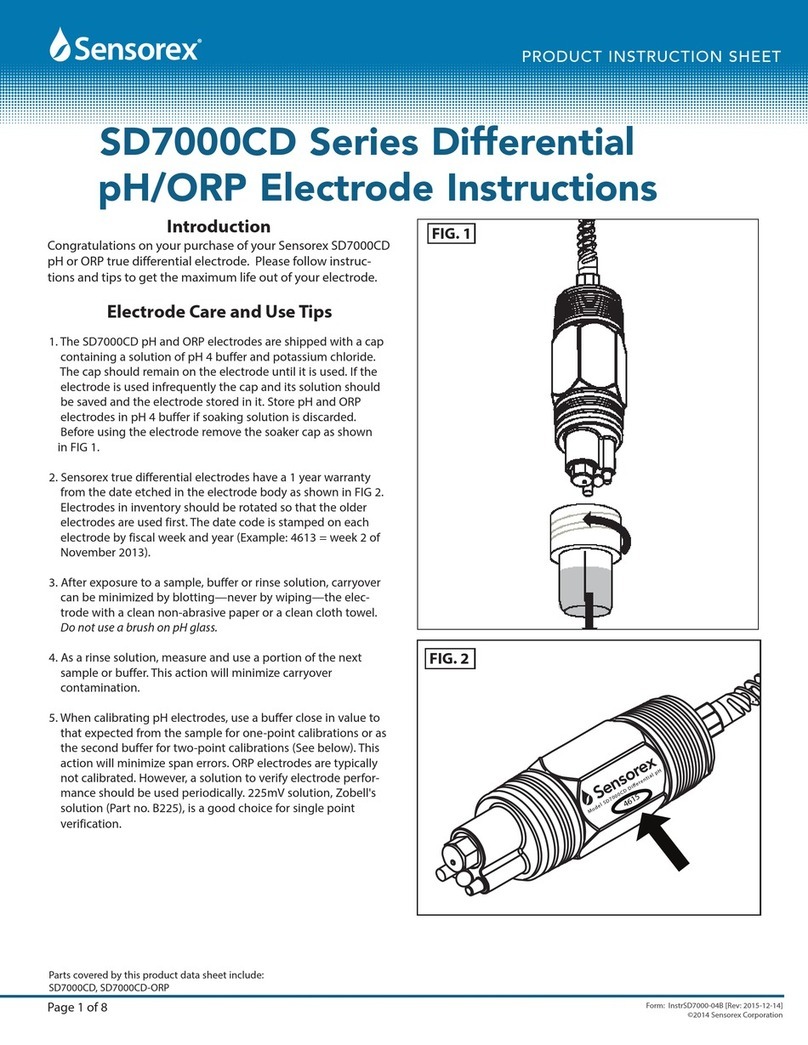 Sensorex SD7000CD Series Product Instruction Sheet Sensorex SD7000CD Series Product Instruction Sheet