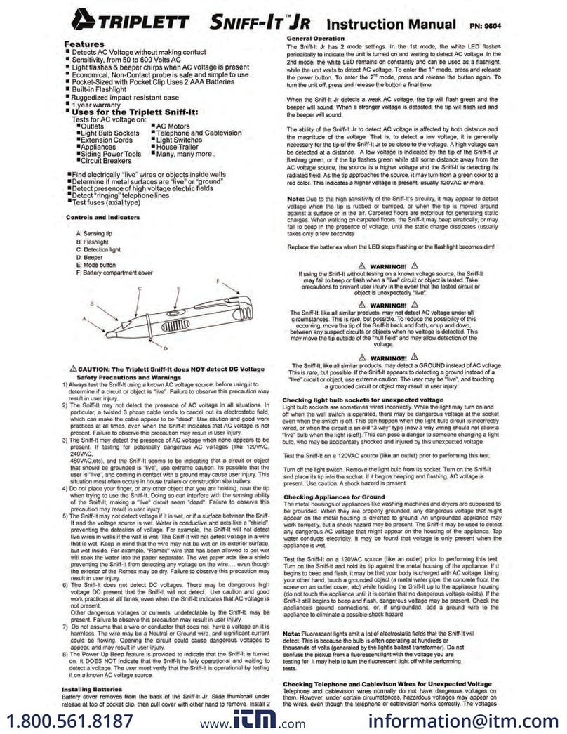 Triplett Sniff-It JR instruction manual