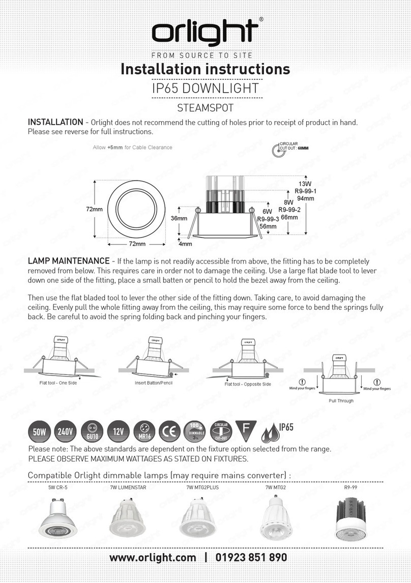 Orlight IP65 DOWNLIGHT STEAMSPOT installation instructions Orlight IP65 DOWNLIGHT STEAMSPOT installation instructions