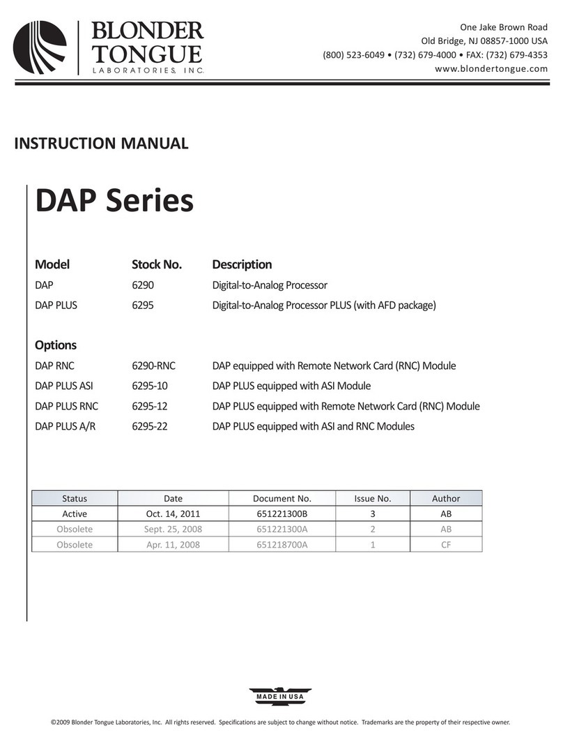 Blonder tongue DAP Series instruction manual Blonder tongue DAP Series instruction manual