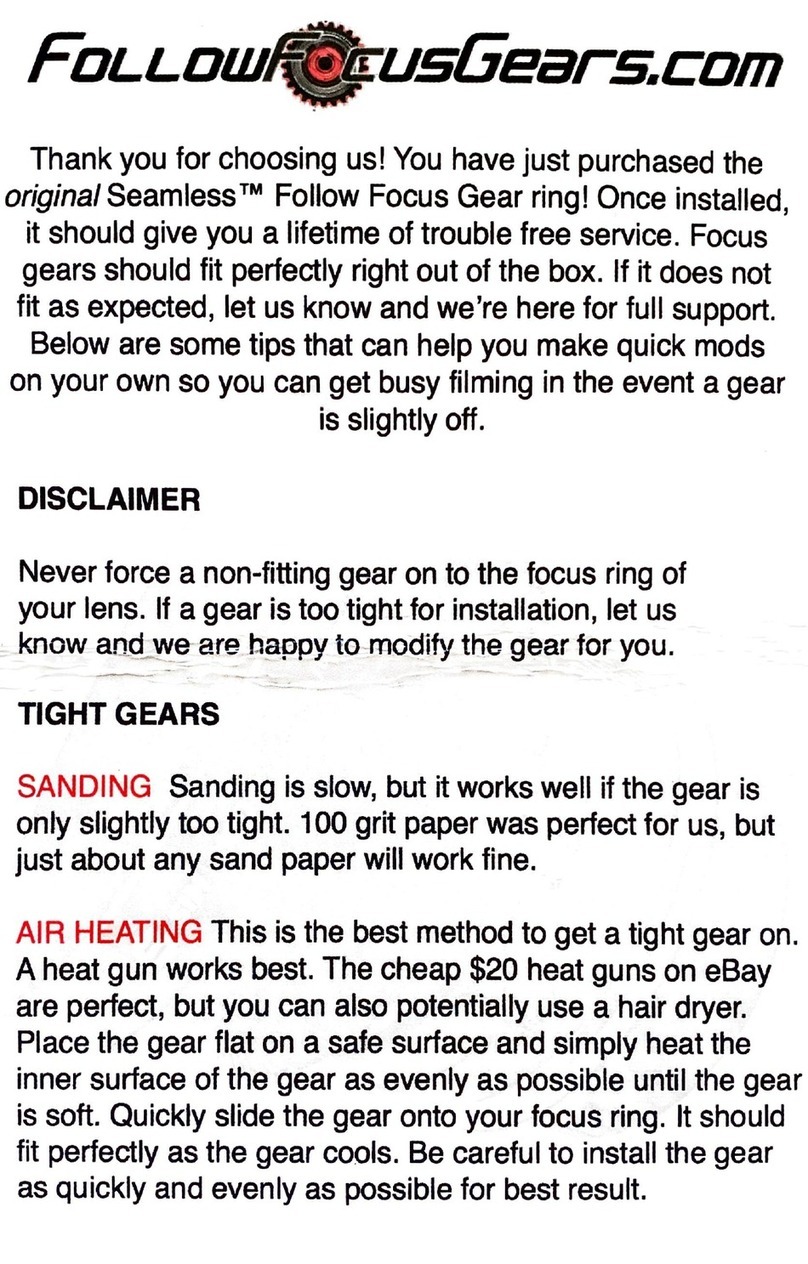 FollowFocusGears.com Seamless Follow Focus Gear Ring manual