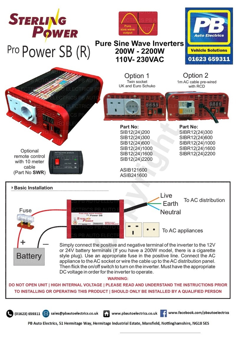 Sterling Power Pro Power SB quick guide