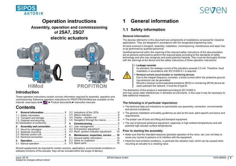 SIPOS Seven Aktorik Ecotron 2SA7 Operation instructions