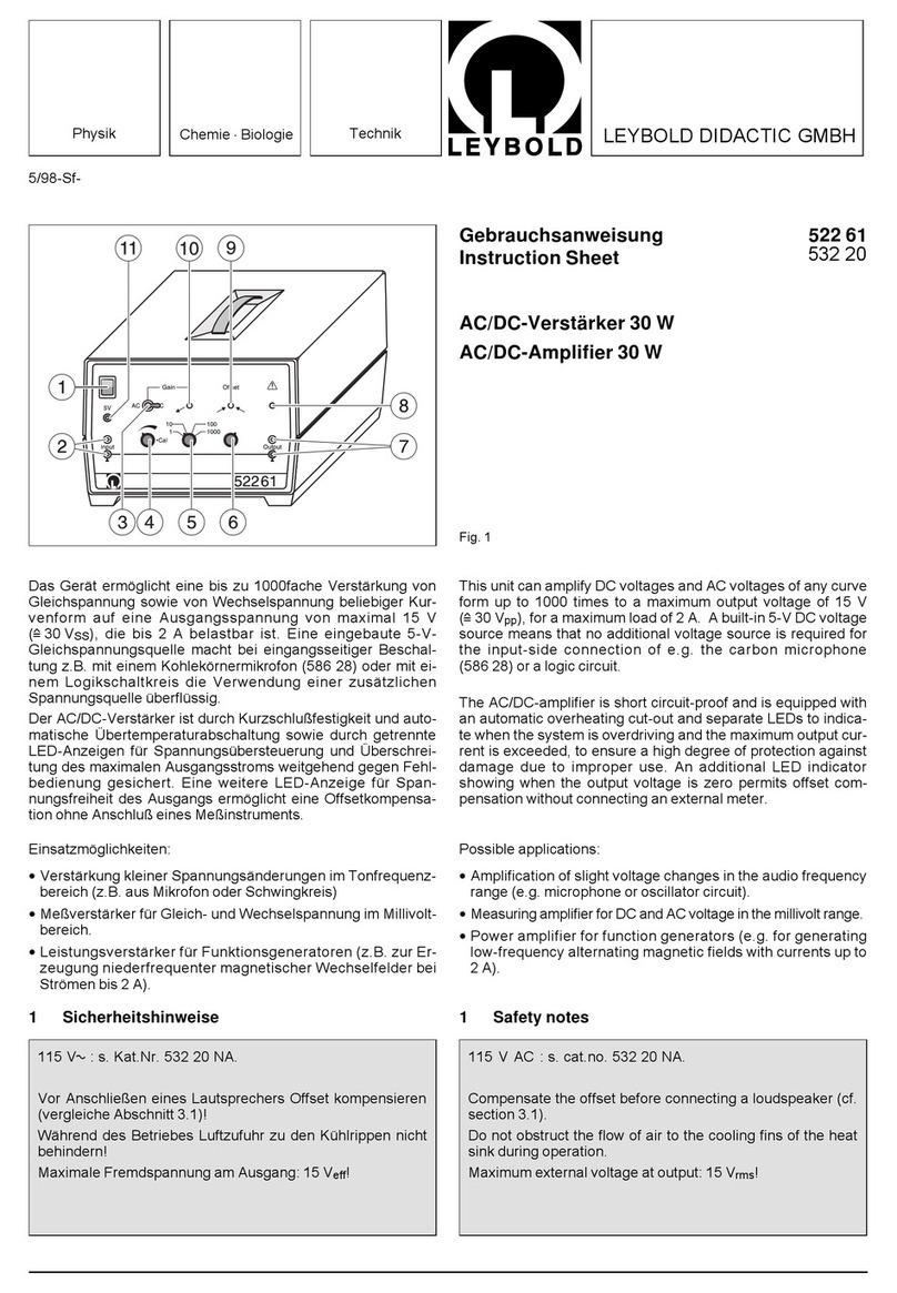 LEYBOLD 52261 instruction sheet