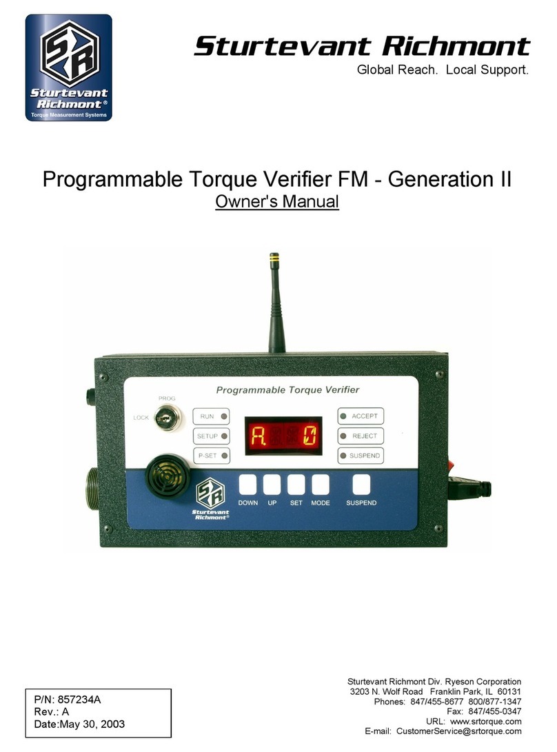 Sturtevant Richmont Programmable Torque Verifier FM II owner's manual