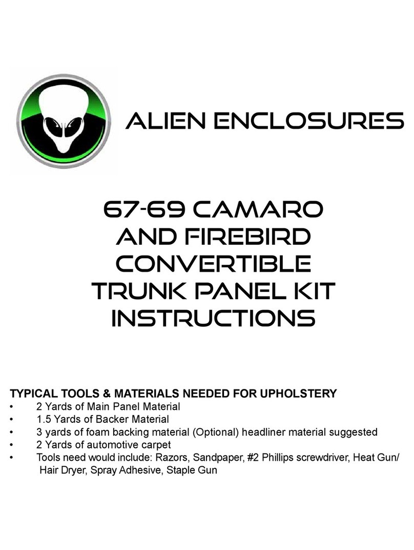 ALIEN ENCLOSURES 67-69 CAMARO CONVERTIBLE TRUNK PANEL KIT User manual