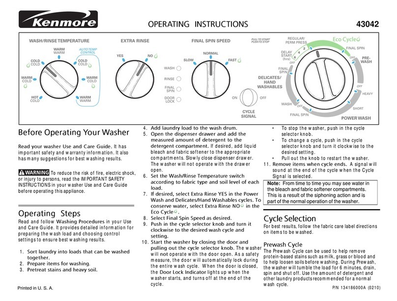 Kenmore 43042 User manual Kenmore 43042 User manual