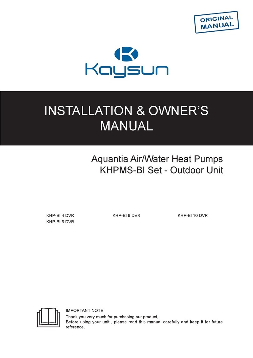 Kaysun Aquantia KHPMS-BI Series Operating instructions