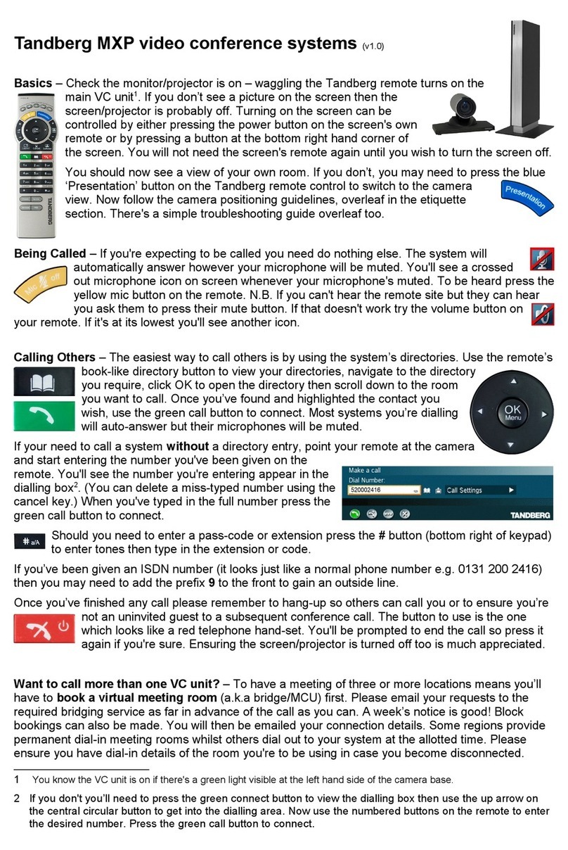 TANDBERG MXP User manual