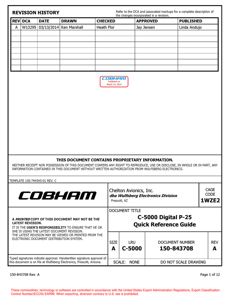 COBHAM C-5000D P-25 quick reference