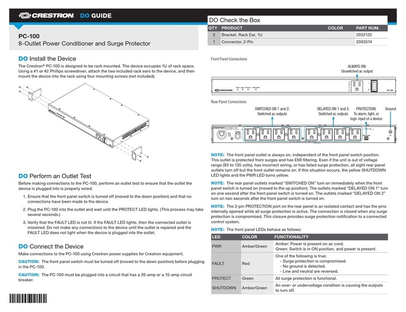 Crestron PC-100 Do guide