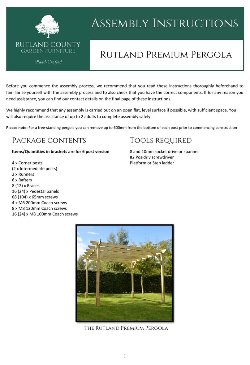 Rutland County Premium Pergola Assembly instructions Rutland County Premium Pergola Assembly instructions