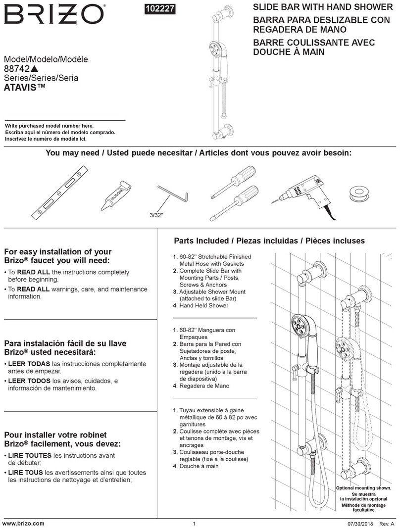 Brizo ATAVIS 88742 quick start guide Brizo ATAVIS 88742 quick start guide