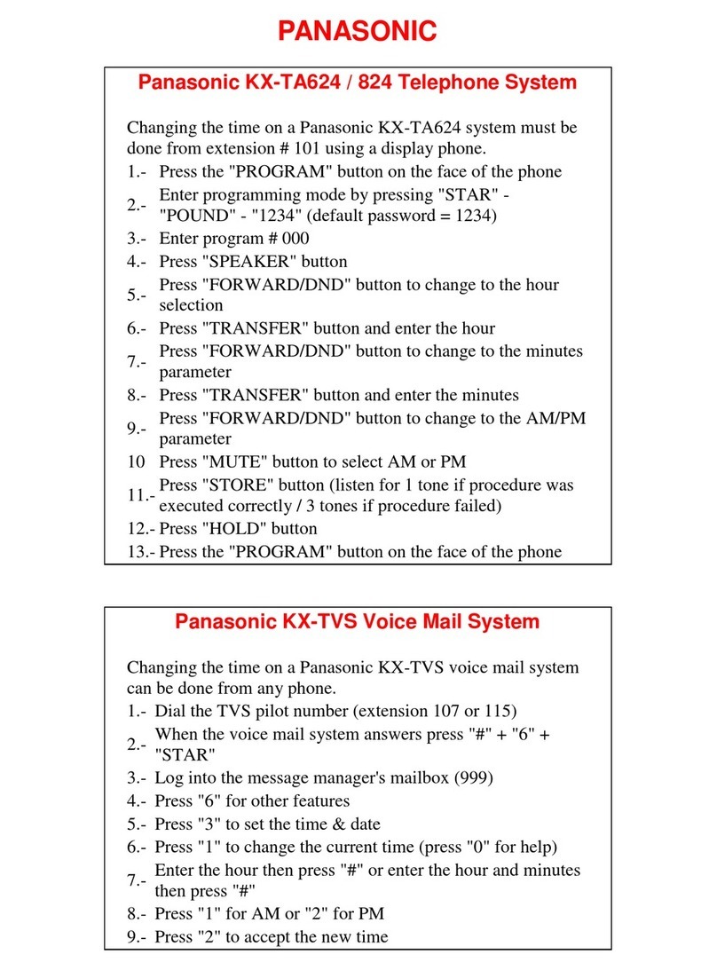 Panasonic KX-TA624 User manual