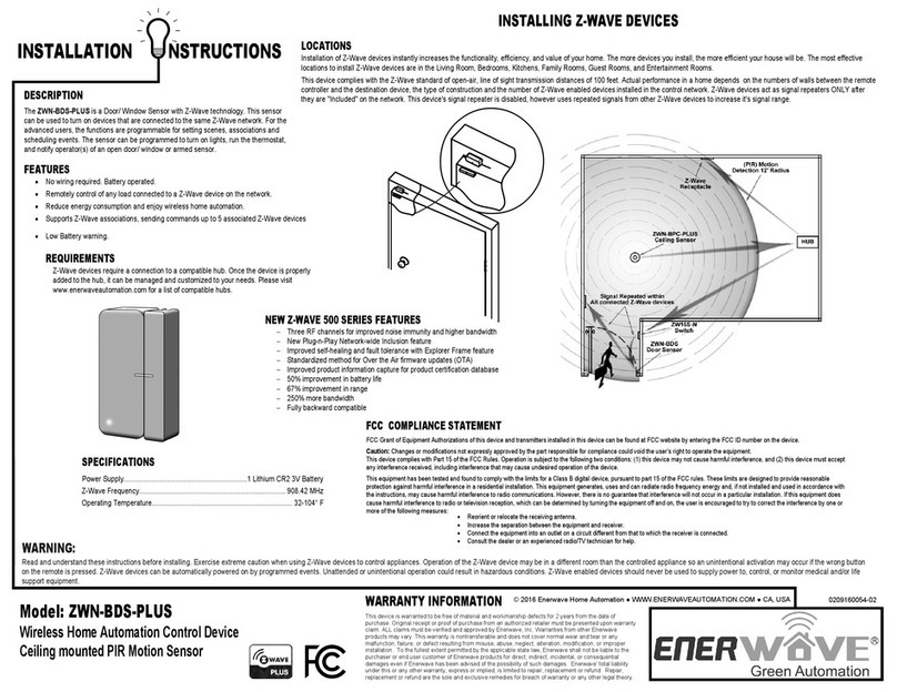 Enerwave ZWN-BDS-PLUS installation instructions Enerwave ZWN-BDS-PLUS installation instructions