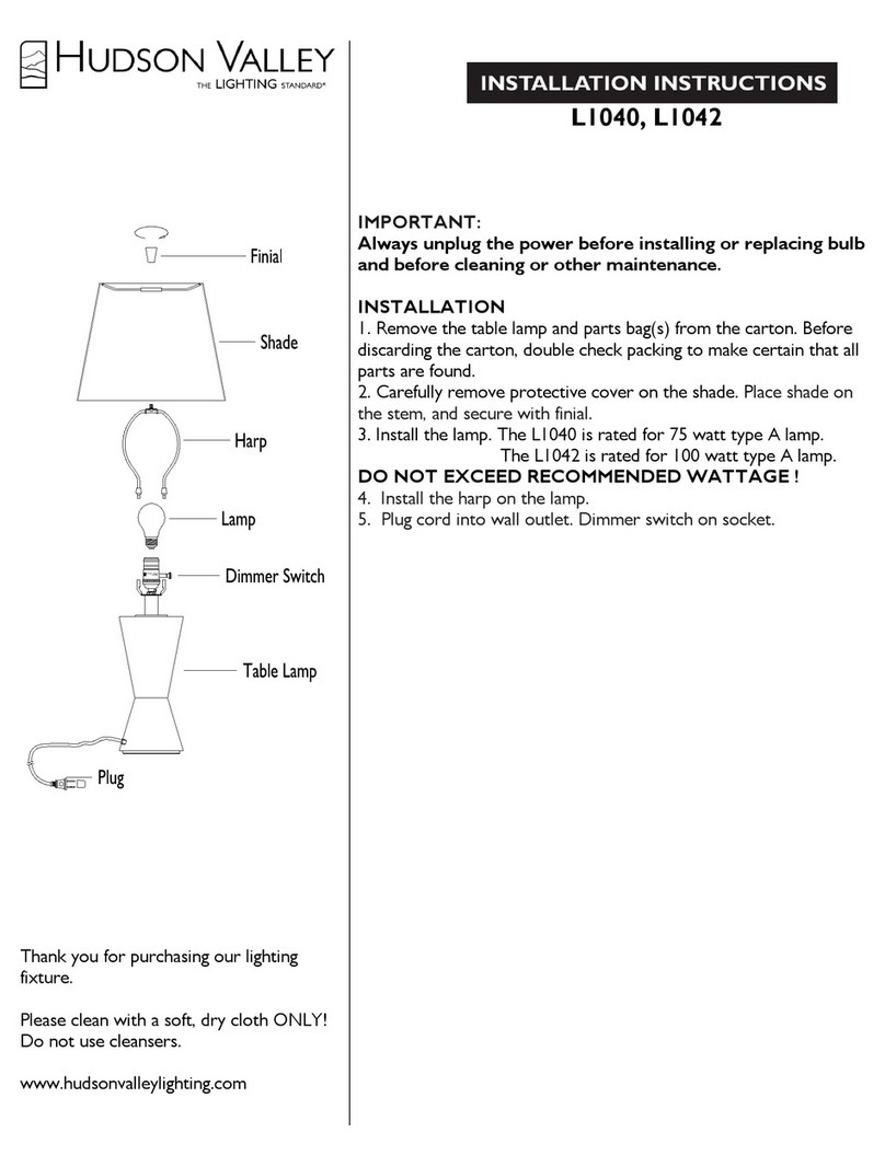 hudson valley L1040 Installation instruction