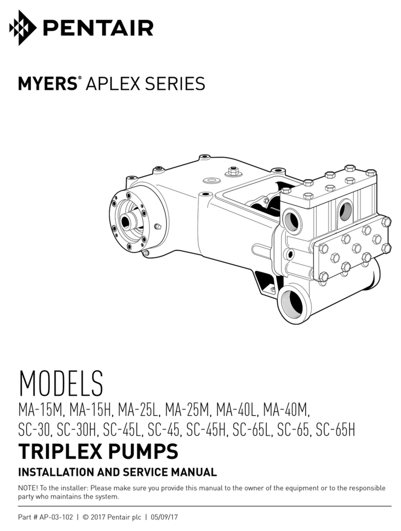 Pentair myers aplex Series Installation and service manual