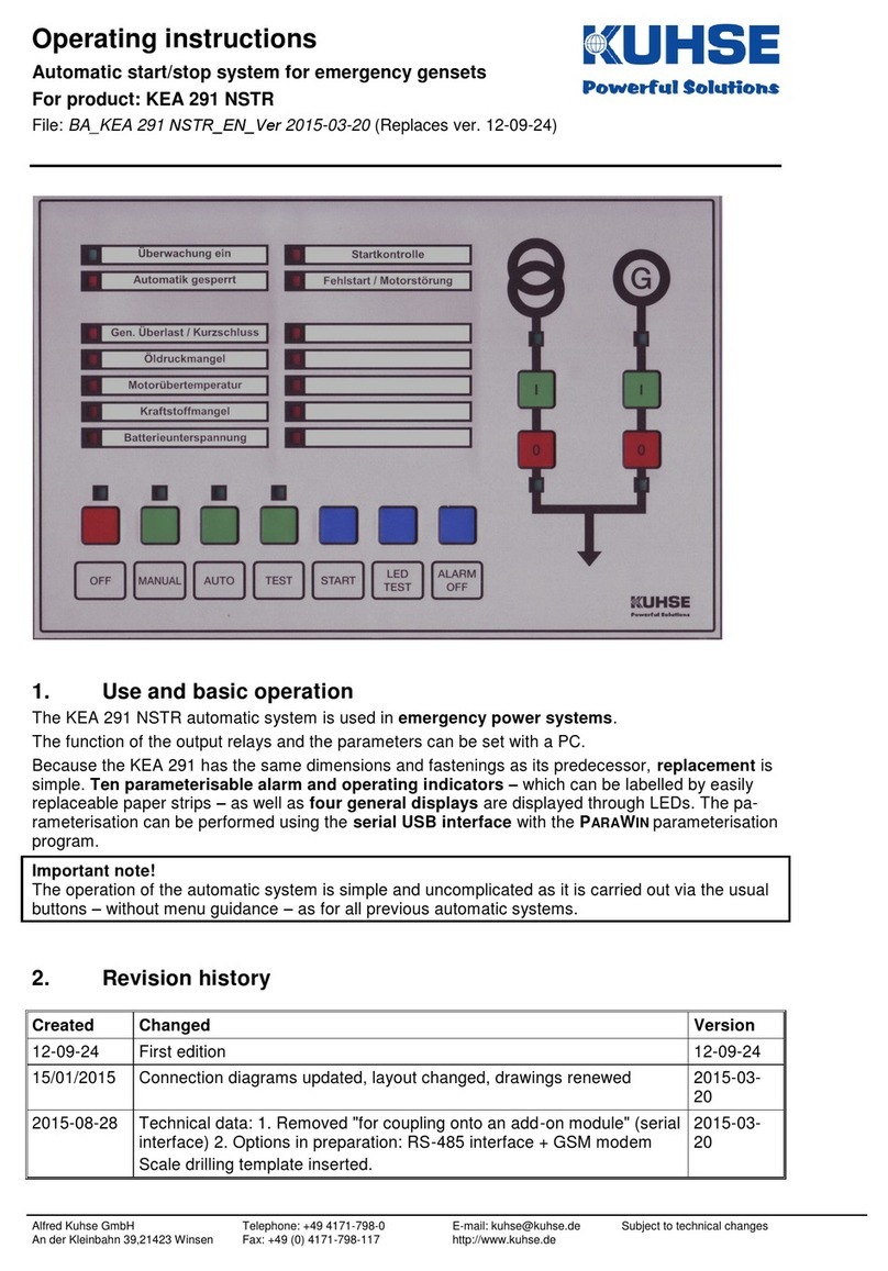 Kuhse KEA 291 NSTR operating instructions