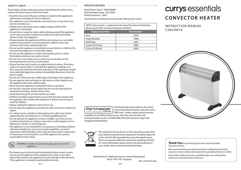 Currys Essentials C20CHW10 instruction manual
