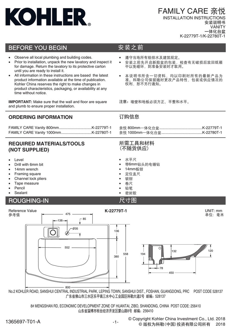 Kohler CARE K-22779T-1 User manual Kohler CARE K-22779T-1 User manual