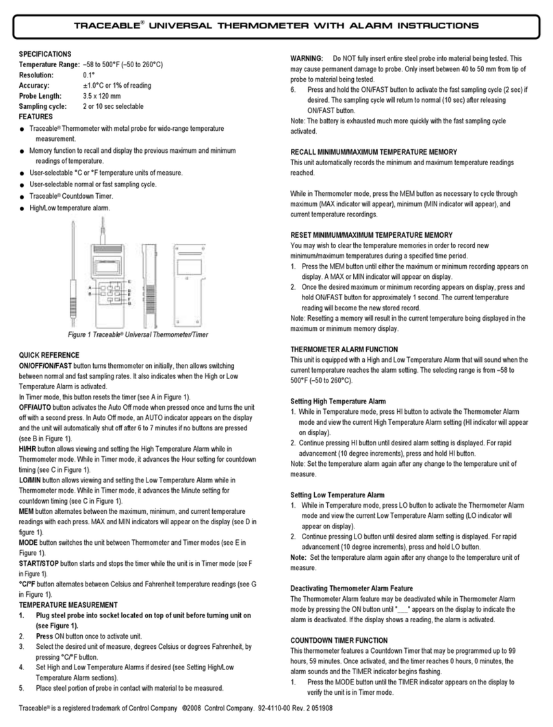 Control Company TRACEABLE 4110 instructions