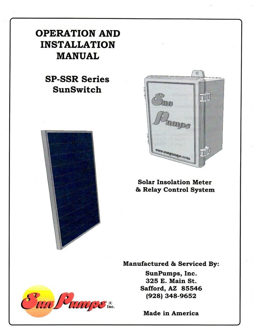 SUNPUMPS SunSwitch SP Series Operation and installation manual