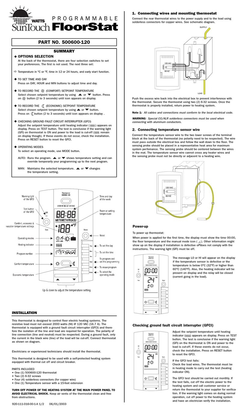 suntouch FloorStat 500600-120 User manual