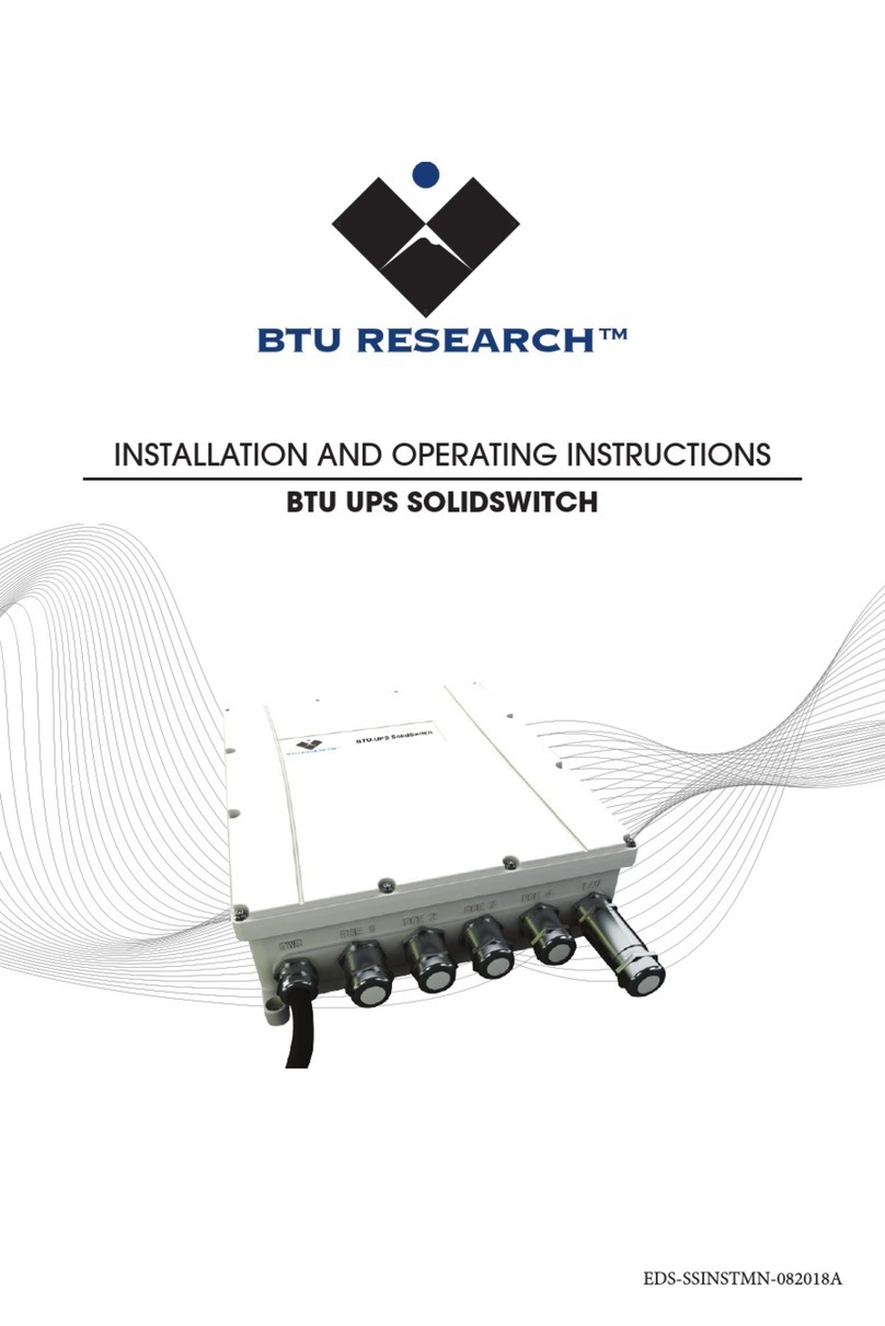BTU RESEARCH SolidSwitch Installation and operating instructions
