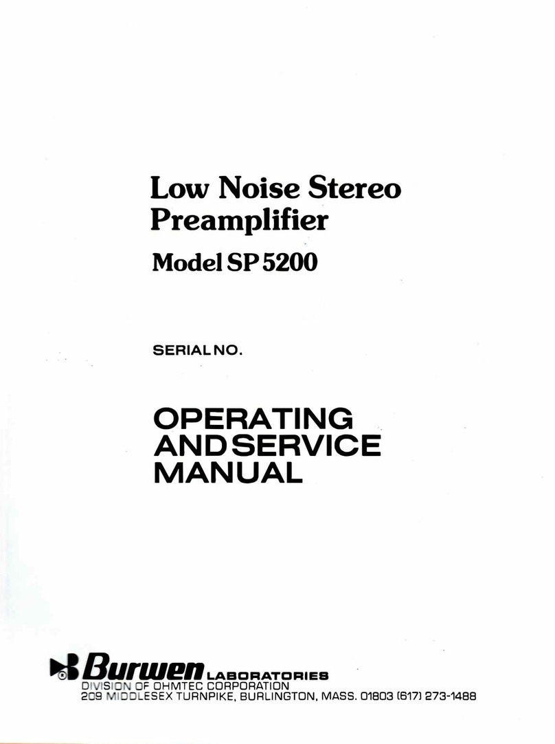 Burwen laboratories SP 5200 Operating and service manual