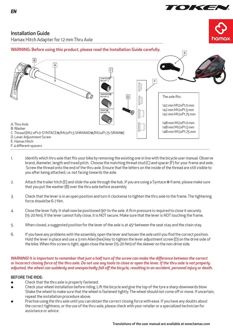 Token Hamax Hitch Adapter for 12 mm Thru Axle installation guide