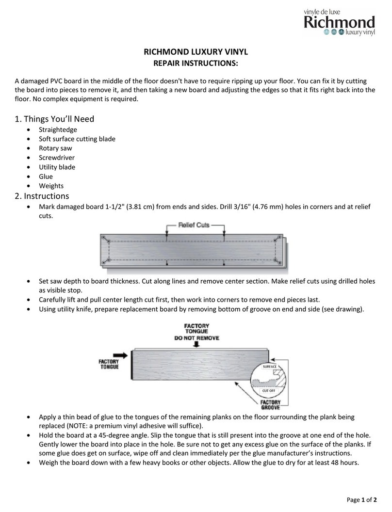 Richmond LVT Replacement instructions