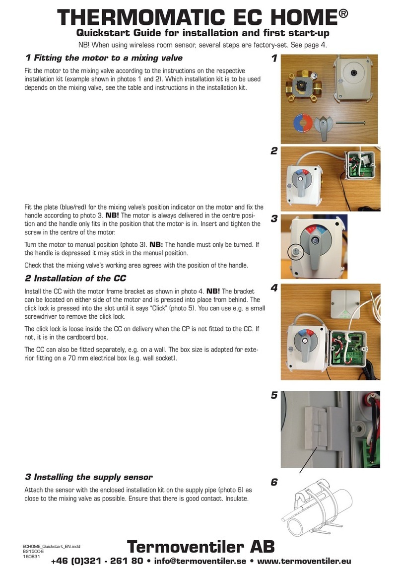 Termoventiler Thermomatic EC Home Quickstart Guide for installation and first start-up