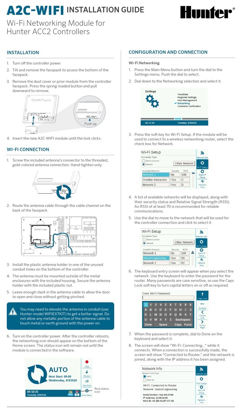 Hunter A2C-WIFI installation guide