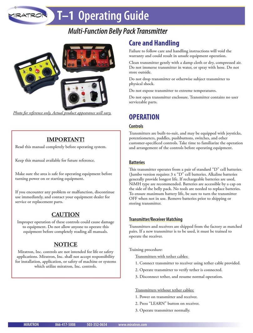 Miratron T-1 User manual