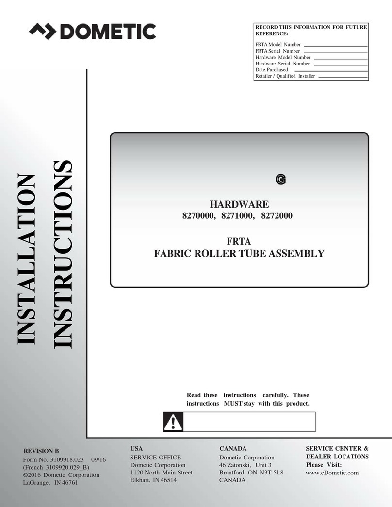 Dometic 8270000.401 Series installation instructions