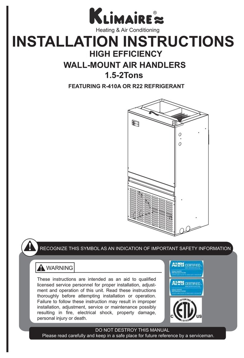 Klimaire ARAM W Series User manual
