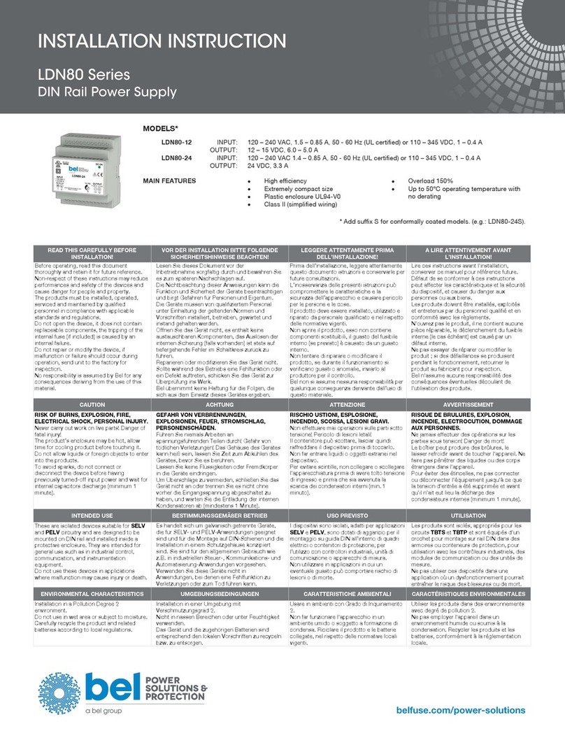BEL LDN80 Series installation instructions