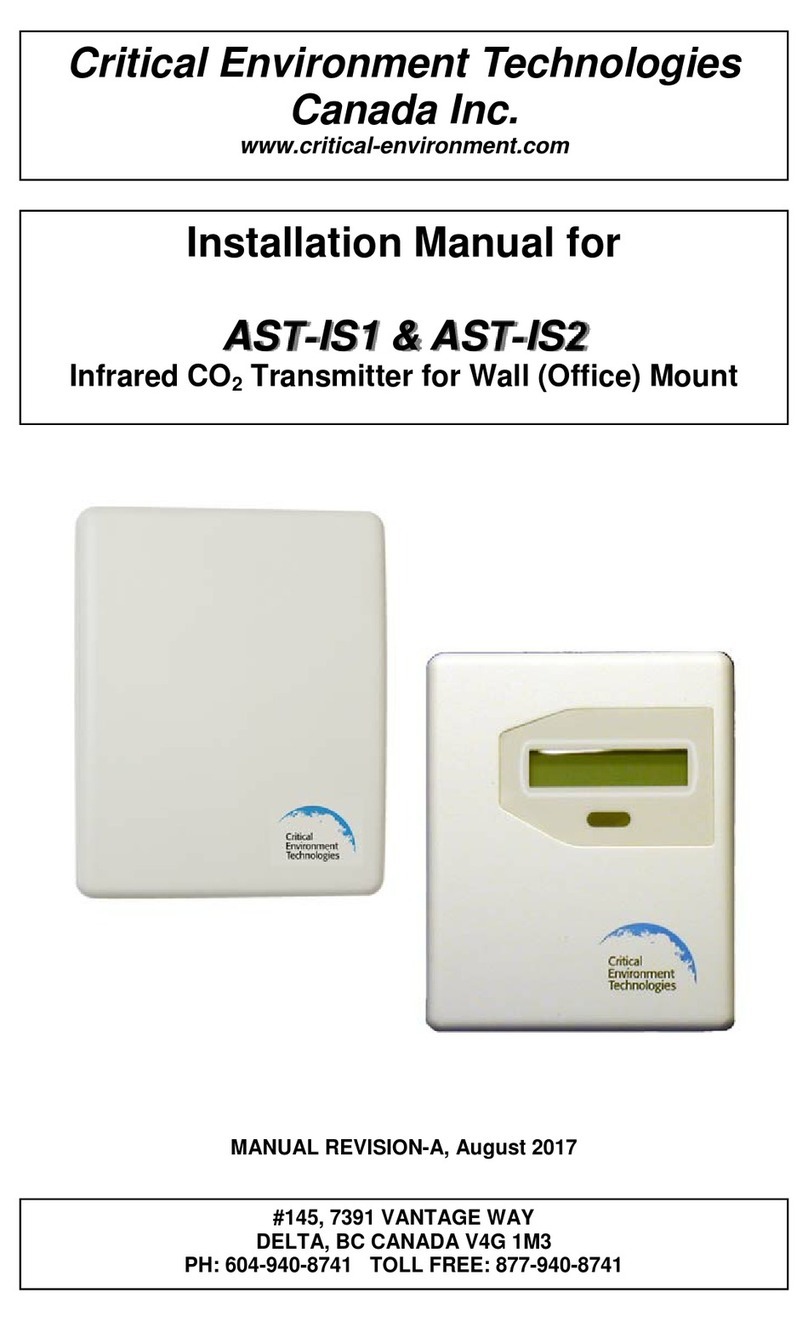 Critical Environment Technologies AST-IS1 installation manual