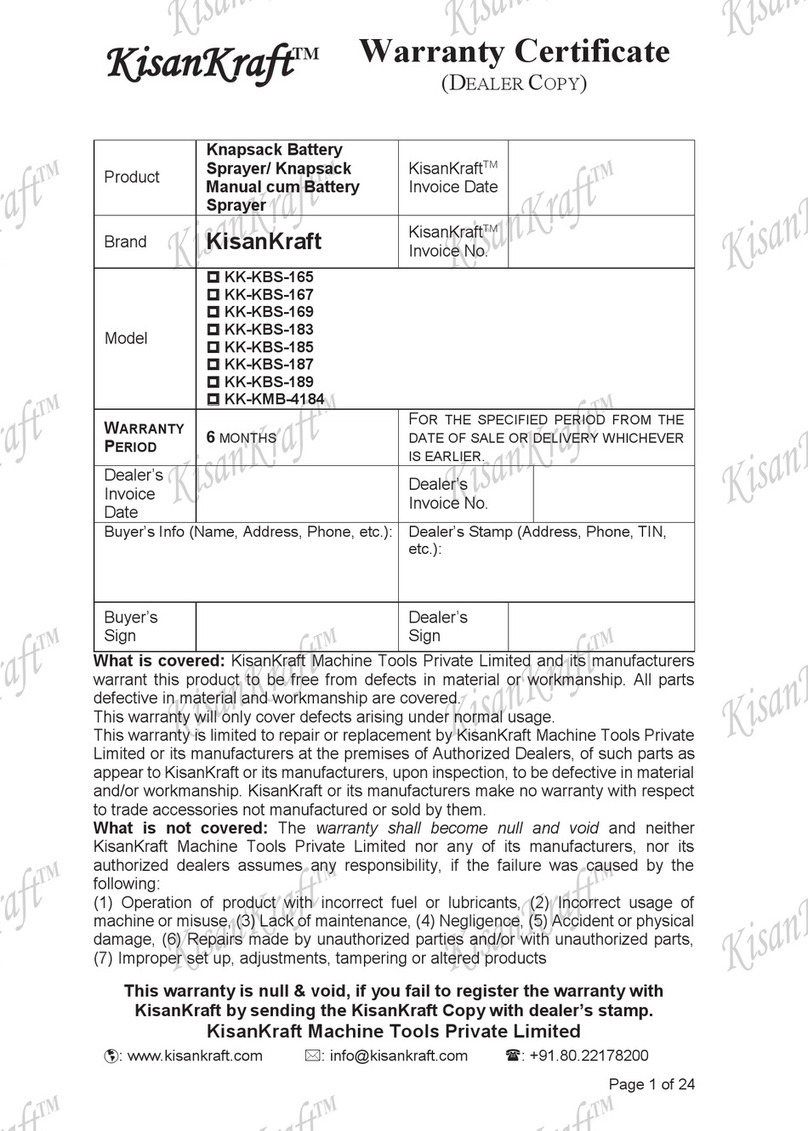KISANKRAFT KK-KBS-165 Operation manual