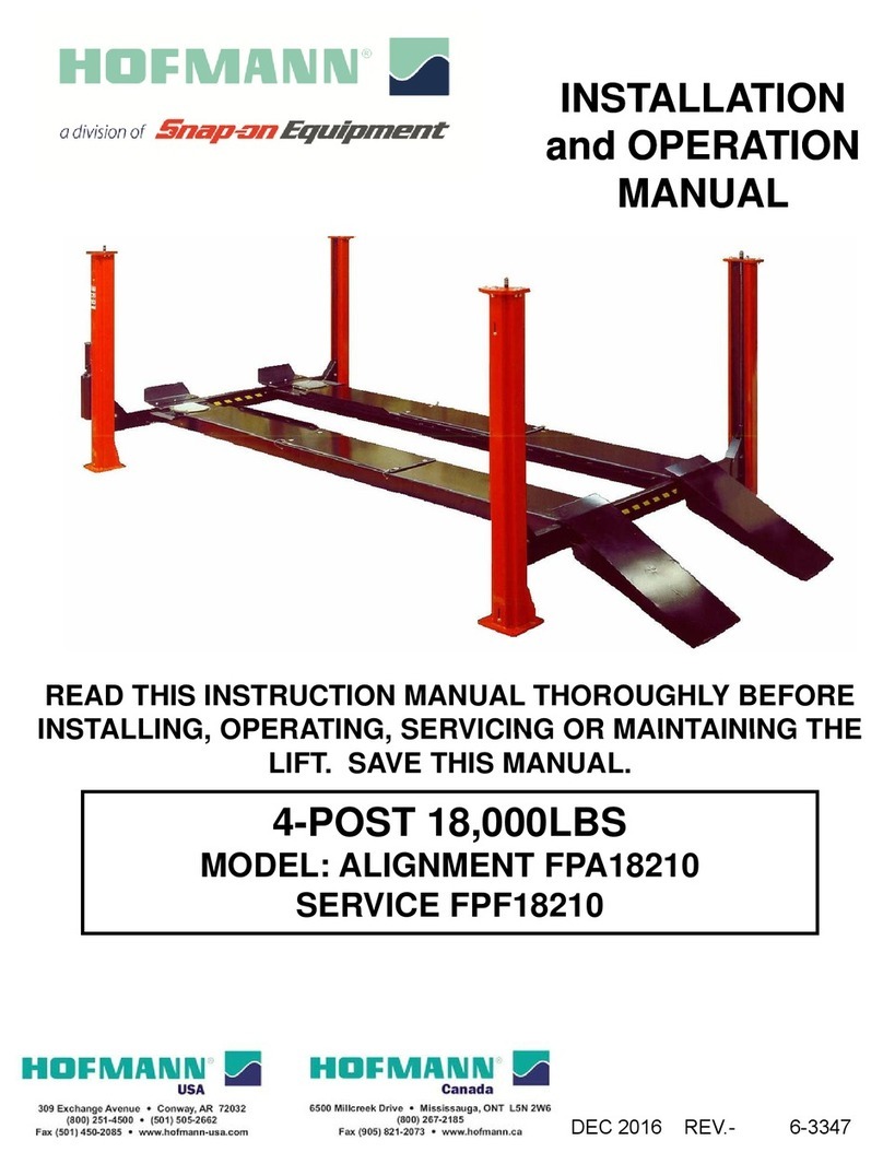 Snap-on Equipment Hofmann ALIGNMENT FPA18210 Installation and operation manual