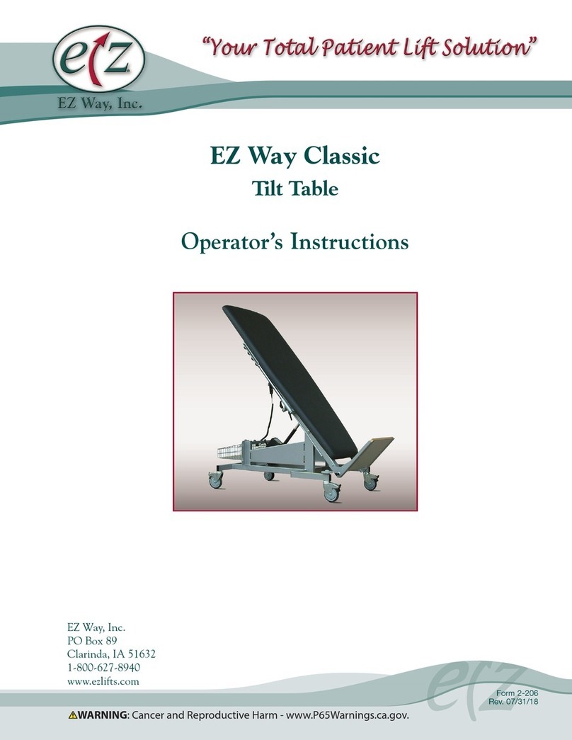 eZway Classic Tilt Table Operator instructions