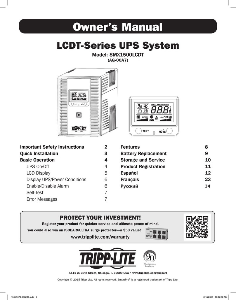 Tripp Lite LCDT Series User manual