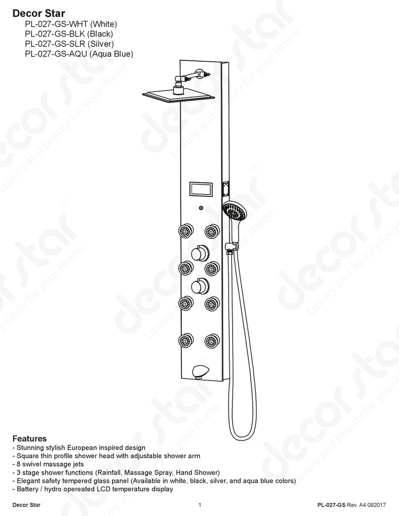 Decor Star PL-027-GS-WHT User manual Decor Star PL-027-GS-WHT User manual