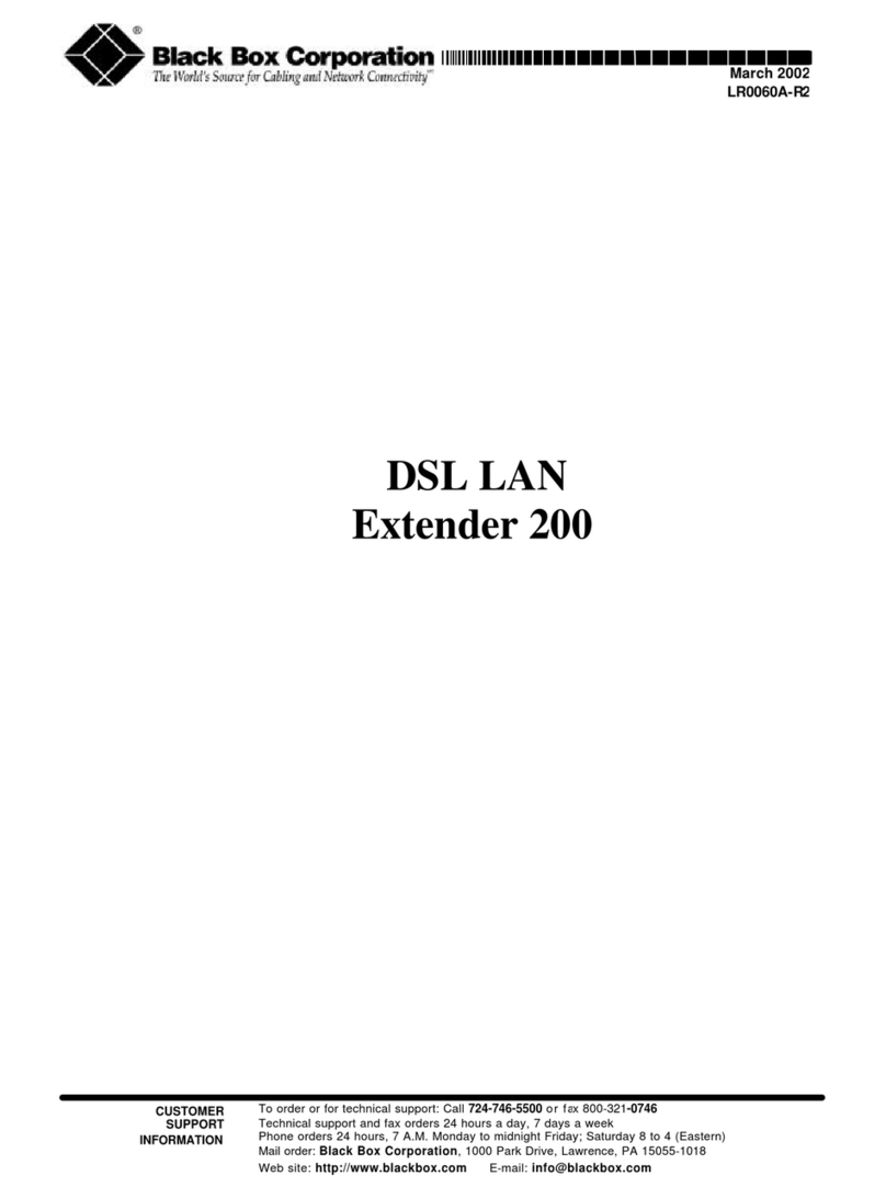 Black Box DSL LAN Extender 200 user guide Black Box DSL LAN Extender 200 user guide