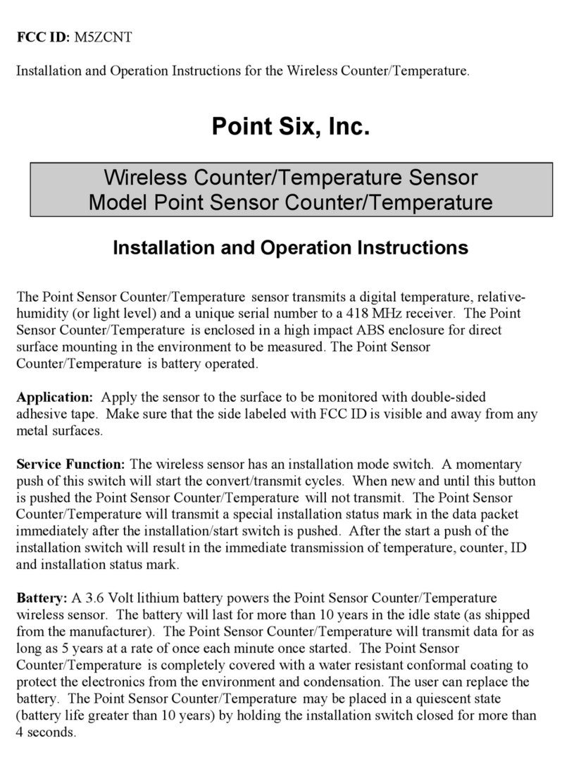 Point Six Point Sensor Counter / Temperature Installation and operation instructions