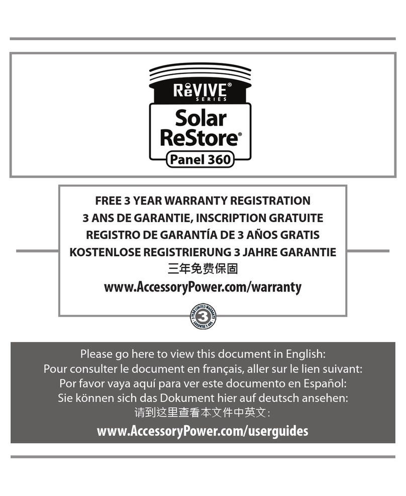 Accessory Power ReVIVE Solar ReStore Panel 360 manual