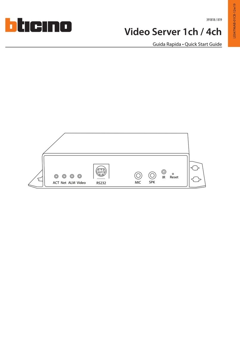 Bticino 391818 quick start guide