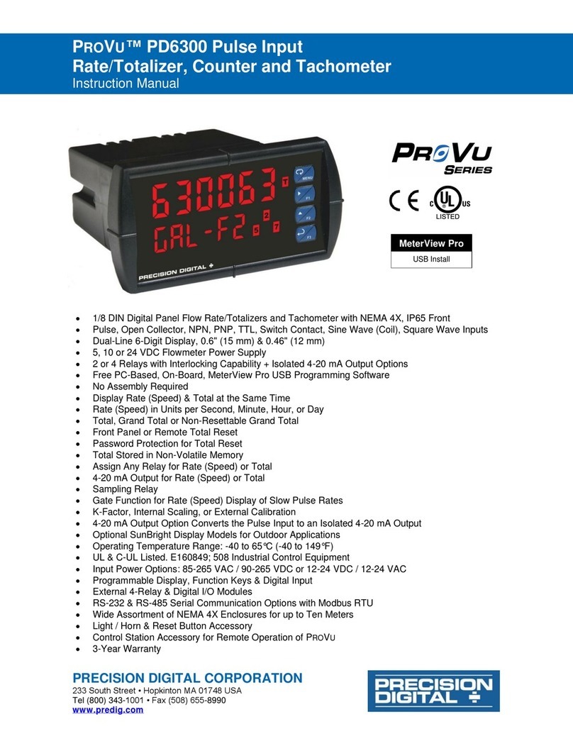 Precision Digital Corporation PROVU PD6300 Series instruction manual