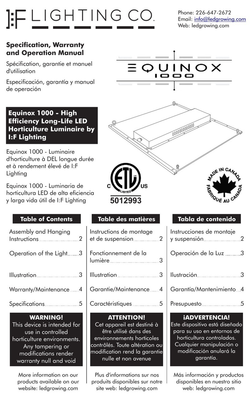 IF Lighting Equinox 1000 Specification, Warranty and Operation Manual