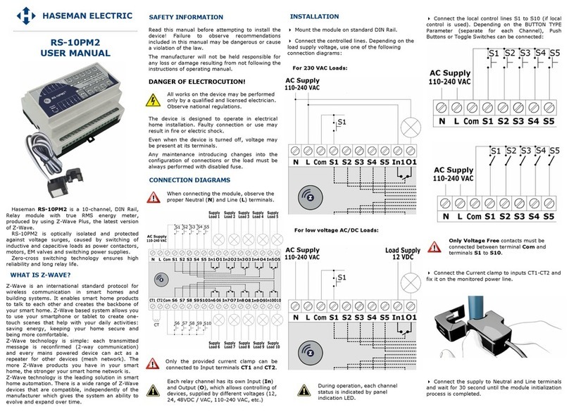 Haseman Electric RS-10PM2 User manual